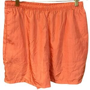 Vintage 80s Shanna neon Coral Women's gym Shorts XL pockets